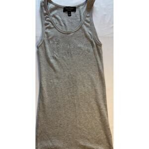 Juicy Couture black label Gray Scoop Neck Tank Top Rhinestone Logo S Regular
